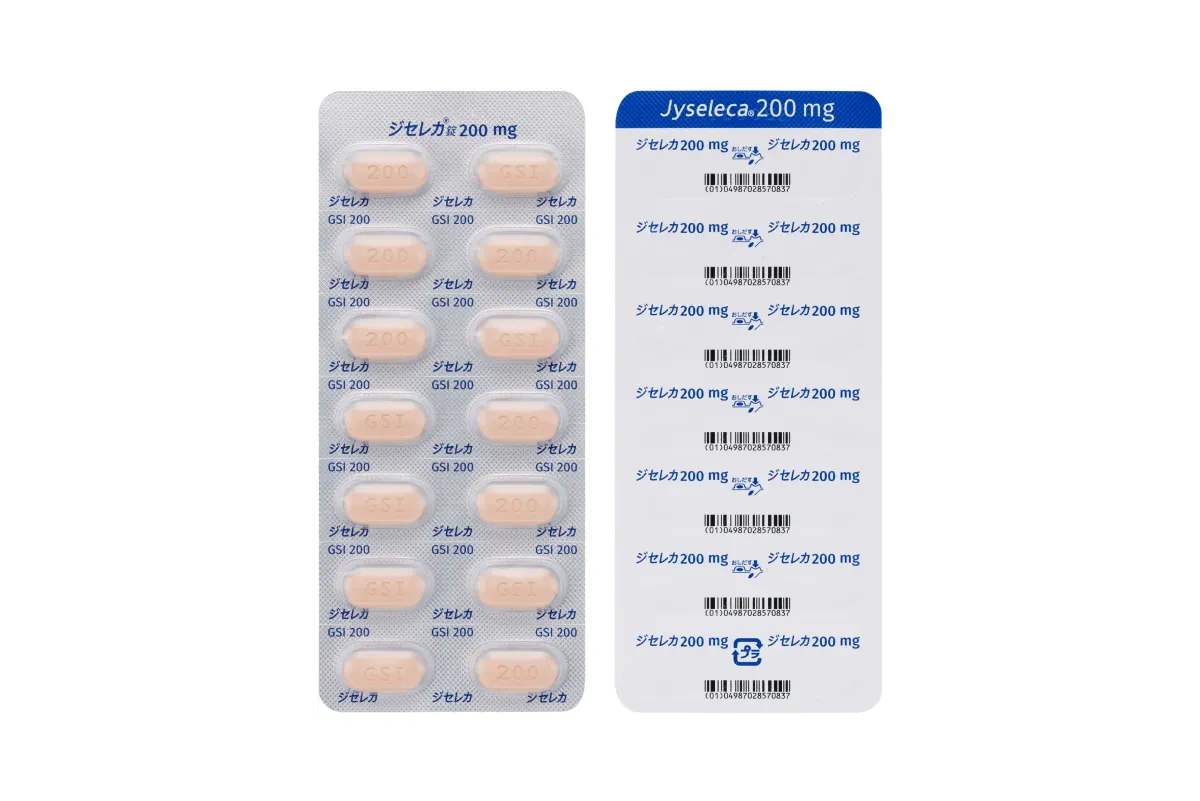 ジセレカ錠 200 mg　包装写真　14錠（14錠×1）PTP　ブリスターパック